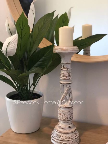 Candle Holder Spiral - white - large