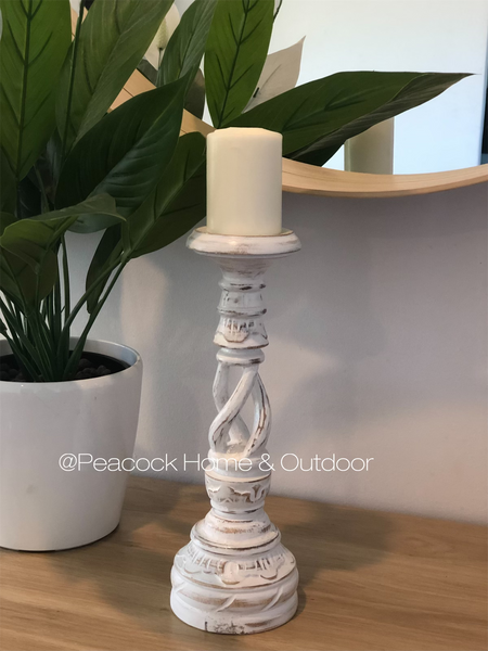 Candle Holder Spiral - white - medium