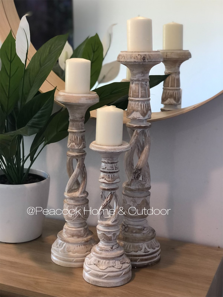 Candle Holder Spiral - natural  - small