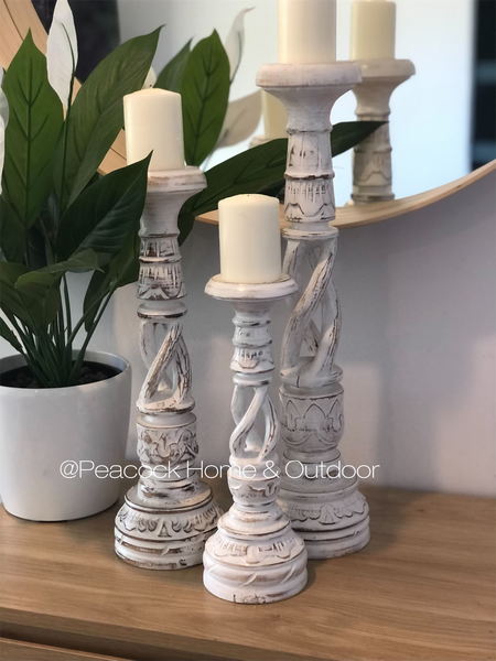 Candle Holder Spiral - white   - small